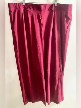 Torrid Red Wide Leg Pants Size 4 Plus Pull-On Elastic Waist Flowy Dress 4X